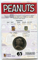 2015 British Virgin Islands Peanuts 65th Anniversary $1 Dollar Coin Snoopy JM497