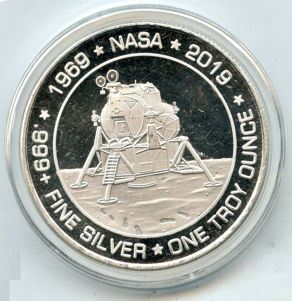 1969 - 2019 Apollo 11 Eagle Moon NASA Art Medal 999 Silver 1 oz Round ounce BQ78