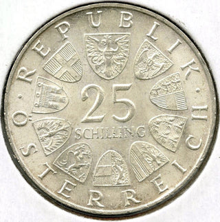 1967 Austria Maria Theresa Silver Coin 25 Schilling Osterreich - E611
