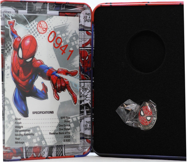 2022 Spider-Man 1 Oz Silver Colorized NGC PF70 Fiji $1 Coin MARVEL - JN759