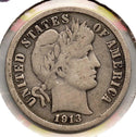 1913-P Barber Silver Dime - Philadelphia Mint - MB911