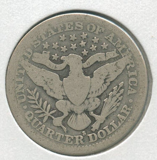 1912-S Silver Barber Quarter 25c San Francisco Mint - KR175