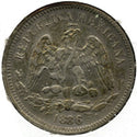 1886 Mexico Silver Coin 25 Centavos - 2nd Republica Mexicana - B38