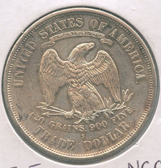 1876-S Unc Silver Trade Dollar $1 San Francisco Mint - ER968