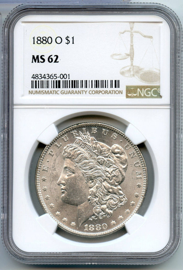 1880-O Morgan Silver Dollar NGC MS62 Certified - New Orleans Mint - CA796