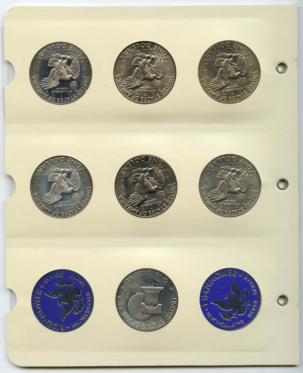 Eisenhower Dollars 1971 - 1978 Ike 33-Coin Set & Littleton Folder Album - E266