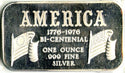 1776 -1976 America Bi-Centenial 999 Fine Silver 1 oz Art Bar - DM667