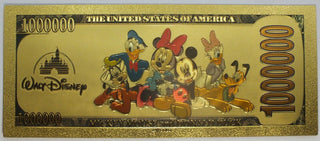 Goofy Goof Walt Disney $1000000 Note Novelty 24K Gold Foil Plated Bill - LH288