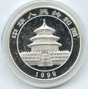1999 China Panda 999 Silver 1 oz Coin - 10 Yuan - Chinese Bullion - A988
