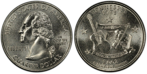 2002-P Tennessee Statehood Quarter 25C Uncirculated Coin Philadelphia mint 031