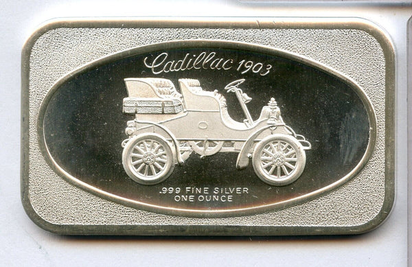 Cadillac 1903 Vintage Car One 1 Oz .999 Fine Silver Art Bar - JN813