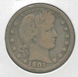 1901-P Silver Barber Quarter 25c Philadelphia Mint - KR142