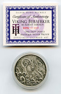 Viking Berserker Silver Hobo Nickels Antique 1 Troy Oz 999 Round w/ COA - JP303