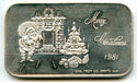 1981 Merry Christmas 999 Silver 1 oz Vintage Ingot Medal Santa Claus Bar - BR450
