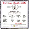 2015 Zodiac SKULLCOINS Aquarius SM Mint With CoA -Certifited- DM380