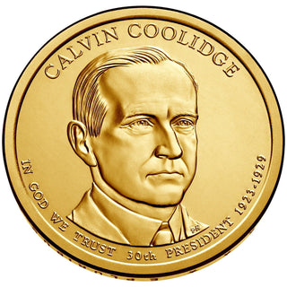 2014-D Calvin Coolidge Presidential Dollar US Golden $1 Coin Denver Mint