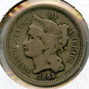 1865 3-Cent Nickel - Three Cents - CA186
