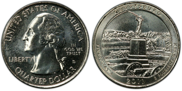 2011-D Gettysburg Pennsylvania NP ATB 25C Uncirculated Quarter Denver mint 012