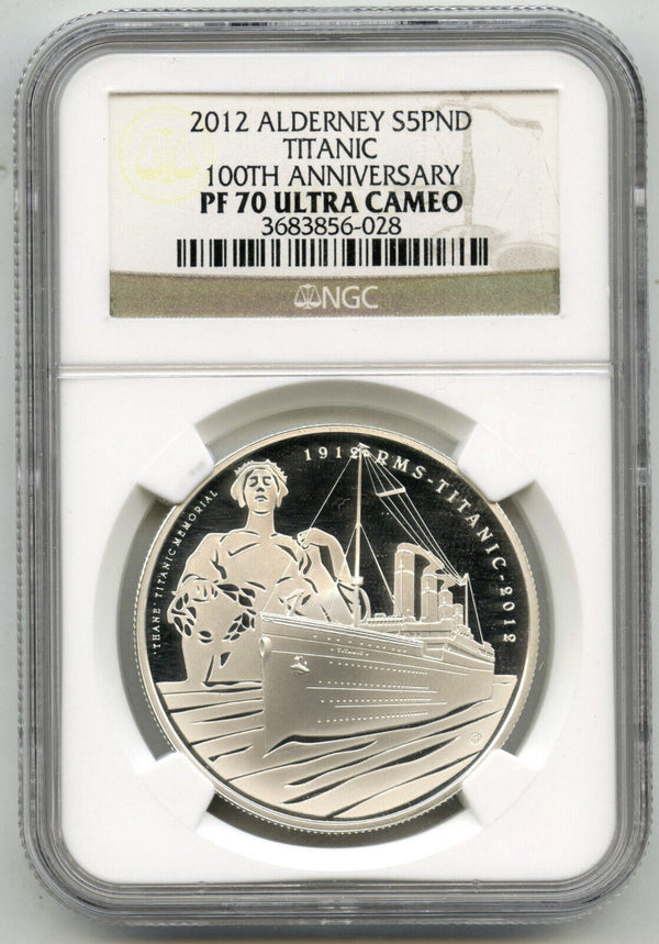 2012 Titanic Alderney 100th Anniversary Coin NGC PF70 Ultra Cameo - G173