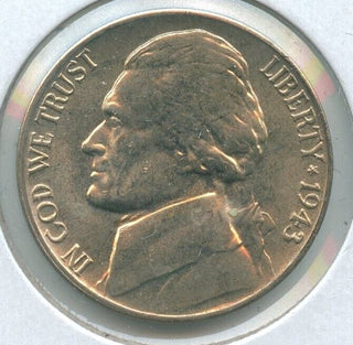 1943-D Silver Jefferson War Time Nickel 5c Denver Mint  - KR605