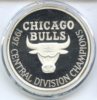 1997 NBA Champions Chicago Bulls Basketball 999 Silver 1 oz Medal Sports -DM915