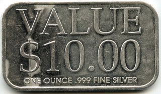 Great Western Wear Boot Co 999 Silver 1 oz Ingot Bar Art Medal Vintage - G902