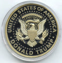2017 Donald Trump USA America Art Medal Black & Gold-Layered Round - A735