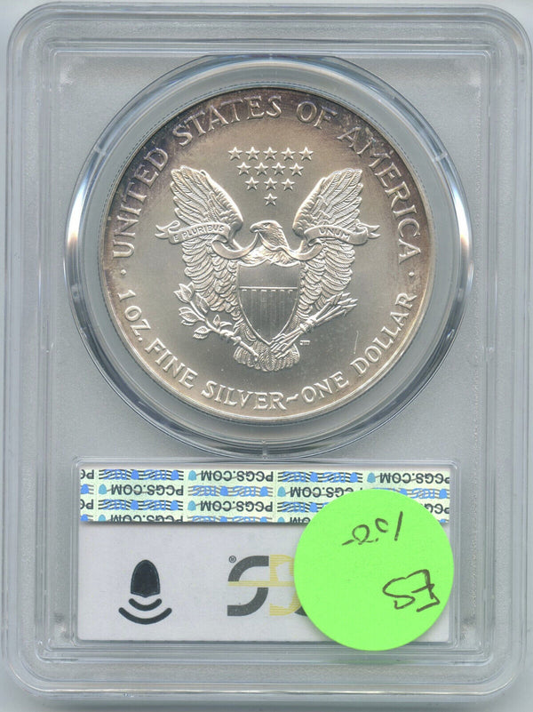 2001 American Eagle 1 oz Silver Dollar PCGS MS68 Toning Toned - DN661