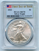 2022 American Eagle 1 oz Silver Dollar PCGS MS70 First Day of Issue Coin - CC515
