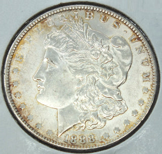 1888 Morgan Silver Dollar - Toning Toned - Philadelphia Mint - E543