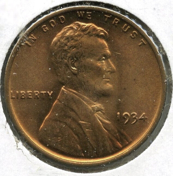 1934 Lincoln Wheat Cent Penny - Philadelphia Mint - A482