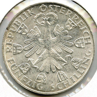 1809 - 1959 Austria Silver Coin - Tiroler Freiheit - 50 Funfzig Schilling - B14