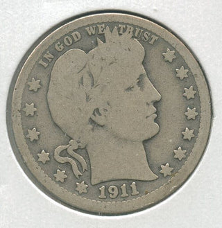 1911-P Silver Barber Quarter 25c Philadelphia Mint - KR172