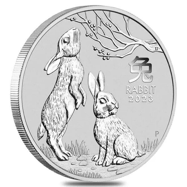 2023 Australia Year of Rabbit 9999 Silver 1 oz Coin $1 Dollar BU Lunar JP115