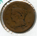 1852 Braided Hair Large Cent US Copper 1c Coin - JP138