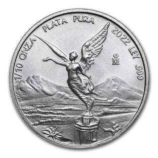 2022 Mexico Libertad 1/10 Oz Silver 999 Coin BU Uncirculated Onza - JN893