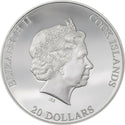 2021 Silver Burst 3 Oz Silver Proof Cook Islands $20 Coin UHR - JN368