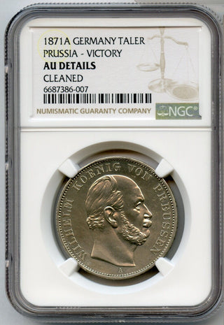 1871-A Germany Silver Taler Prussia Victory NGC AU Details Certified Coin JP610