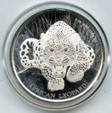 2017 African Leopard 999 Silver 1 oz Coin Ghana 5 Cedis Elizabeth II - A212