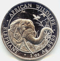 2018 Somali Republic African Wildlife Elephant 1oz Silver Bullion Coin -DM581
