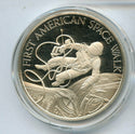 First American Space Walk Gemini IV Sterling Silver Round NASA Medal - JK507