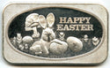 Happy Easter 1974 Art Bar 999 Silver 1 oz Ingot Medal Mushroom Egg Flower CC995