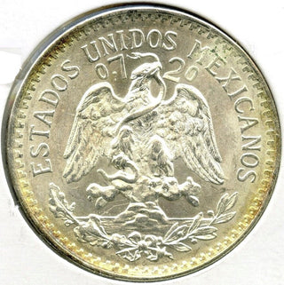 1942 Mexico 50 Centavos .720 Silver Coin Uncirculated Moneda Plata Toning E667