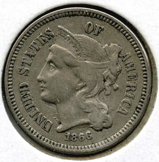 1866 3-Cent Nickel - Three Cents - H31