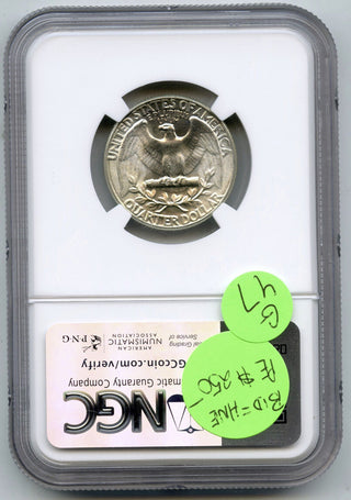 1947 Washington Silver Quarter NGC MS67 Certified - Philadelphia Mint - G47