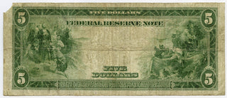 1914 $5 Federal Reserve Note Cleveland Ohio - Large Currency United States - E56