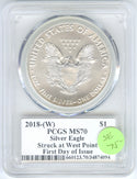 2018 American Eagle 1 oz Silver Dollar PCGS MS70 Certified -West Point  -DM924