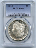1881-S Morgan Silver Dollar PCGS MS65 Certified - San Francisco Mint - A720