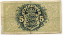 1940 Denmark Danmark 5 Fem Kroner Currency Note - BT249