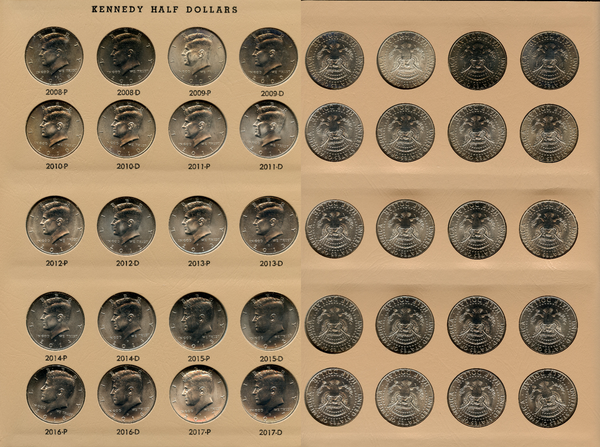 Kennedy Half Dollars 1964 - 2017 Dansco Album 100-Coin Set 50c Silver - JN722